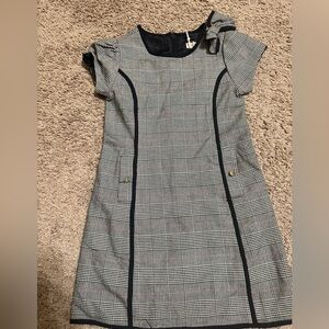 Elegant Black and White Plaid Dress